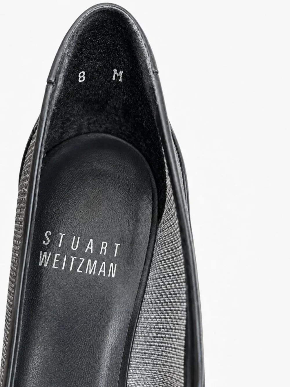 Stuart Weitzman Tipper Black Mesh Studded Pointed Toe Pumps Size‎ 8M Rockstar